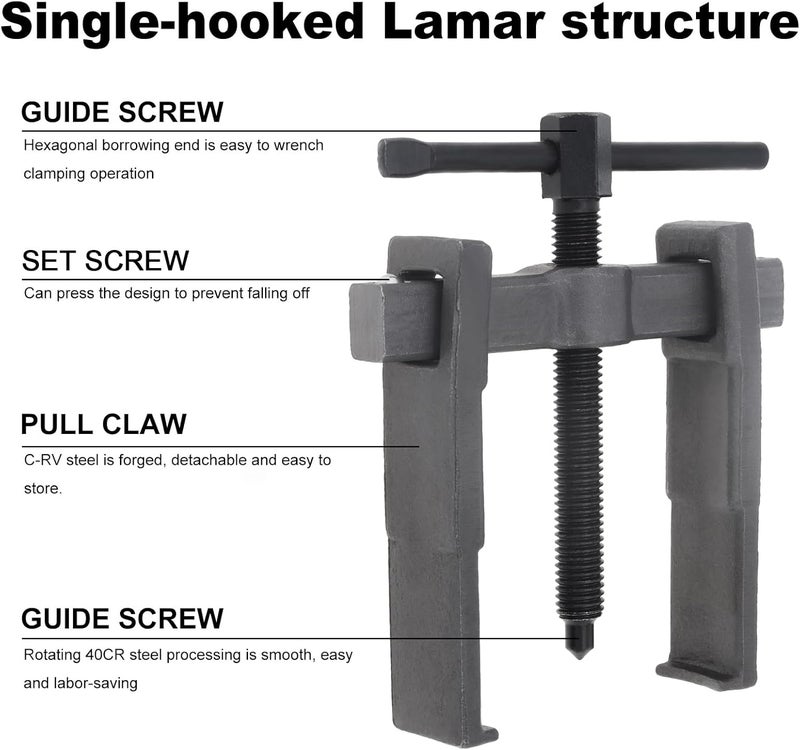 ChgImposs 2 Jaws Gear Puller, Adjustable Bearing Puller Gears, Internal External Removal Tool for Pulleys Flywheels Bearings Gears (3 INCH) - Image 4